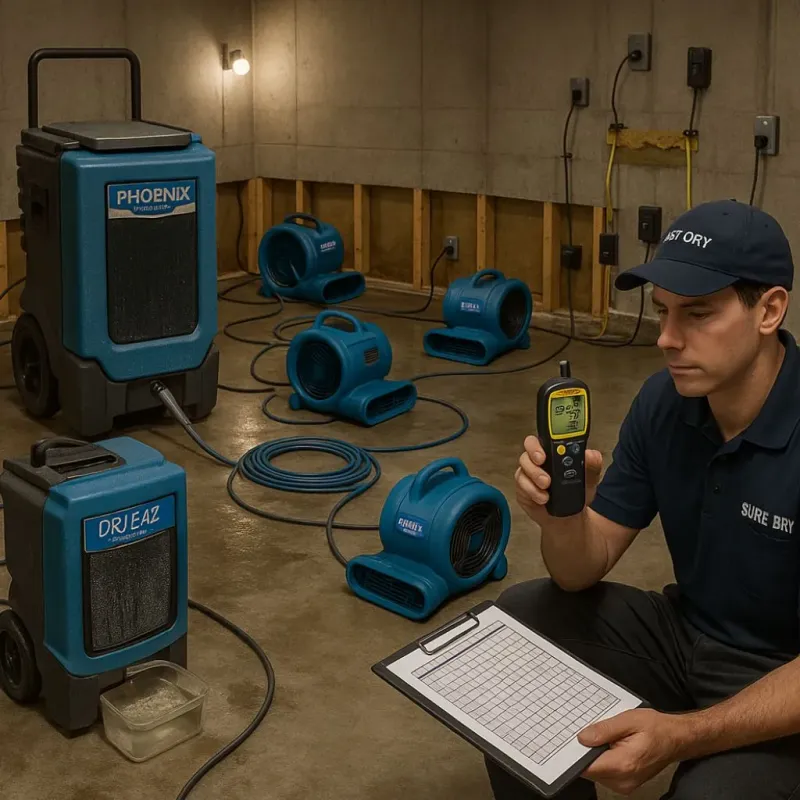 Structural Drying and Dehumidification process in Meggett, SC